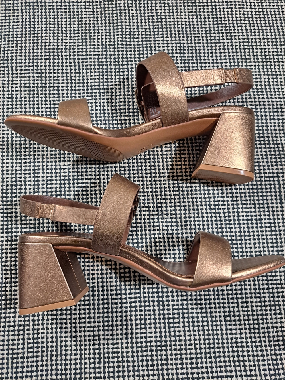 Naturalizer Bronze Block Heel Slingback Sandals